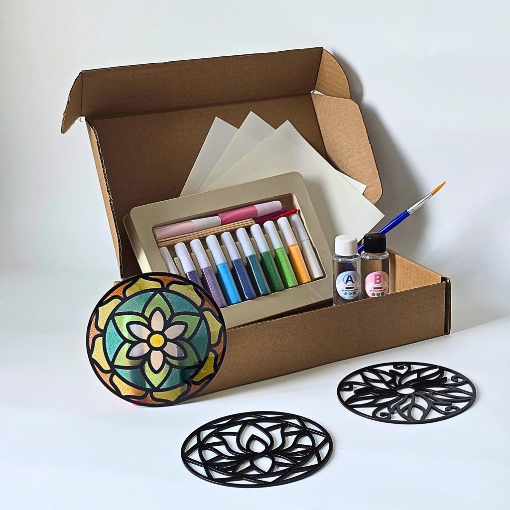 Artopus Sand Art Resin Coaster Kit – Floral Mandala