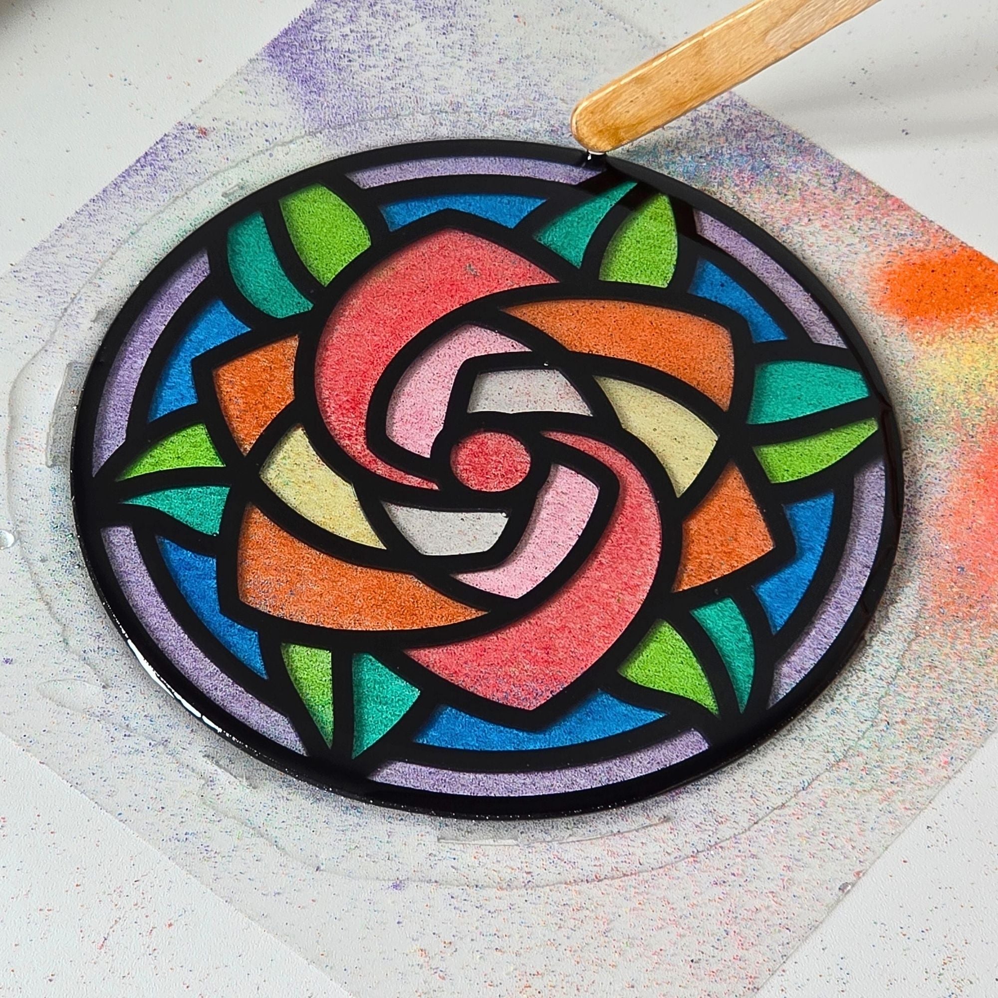 Artopus Sand Art Resin Coaster Kit – Floral Mandala