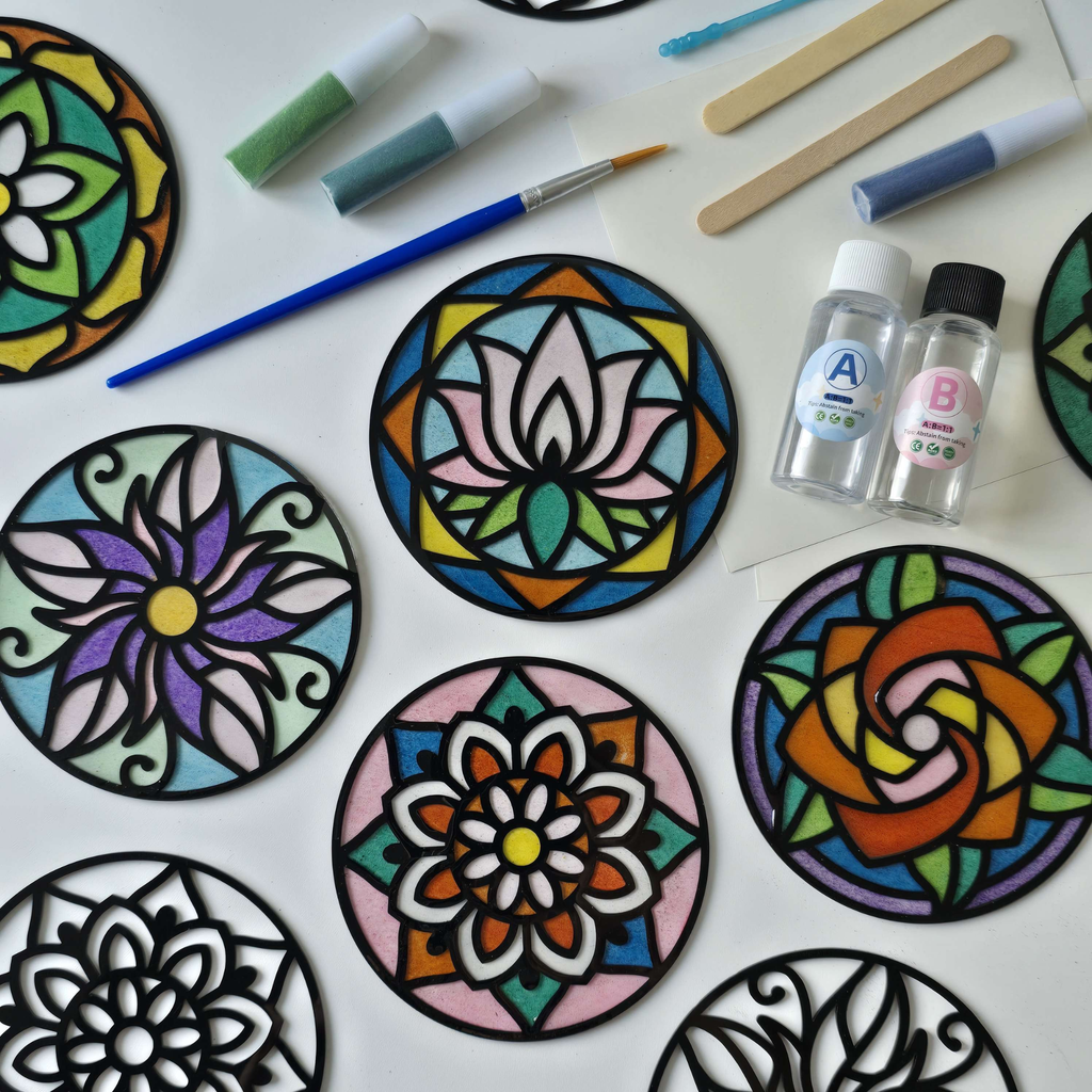 Artopus Sand Art Resin Coaster Kit – Floral Mandala