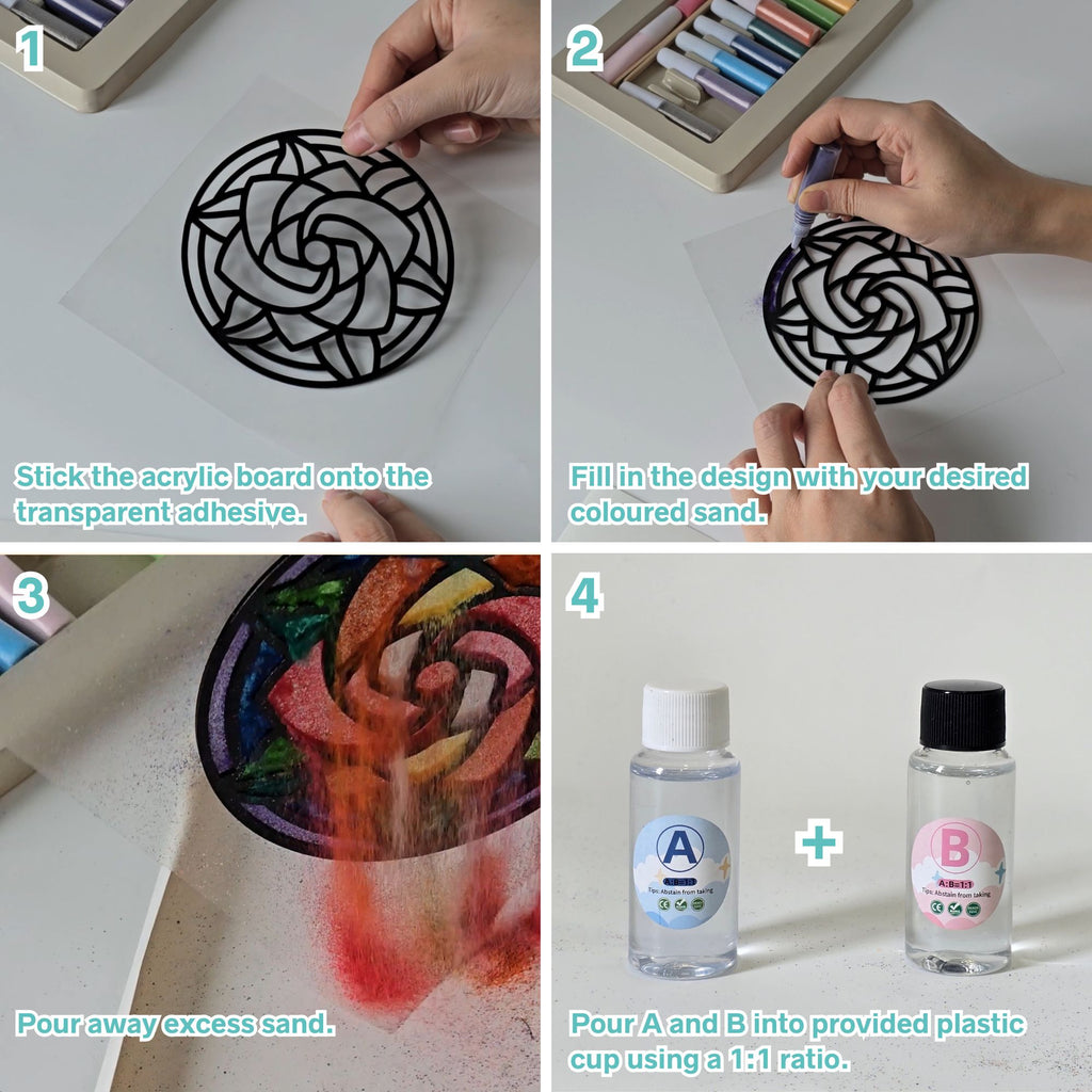 Artopus Sand Art Resin Coaster Kit – Floral Mandala