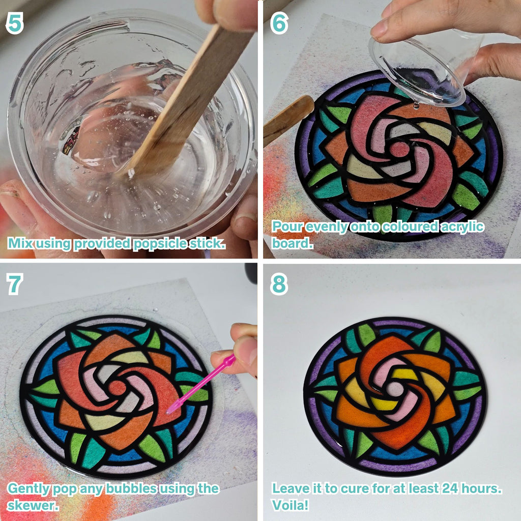 Artopus Sand Art Resin Coaster Kit – Floral Mandala