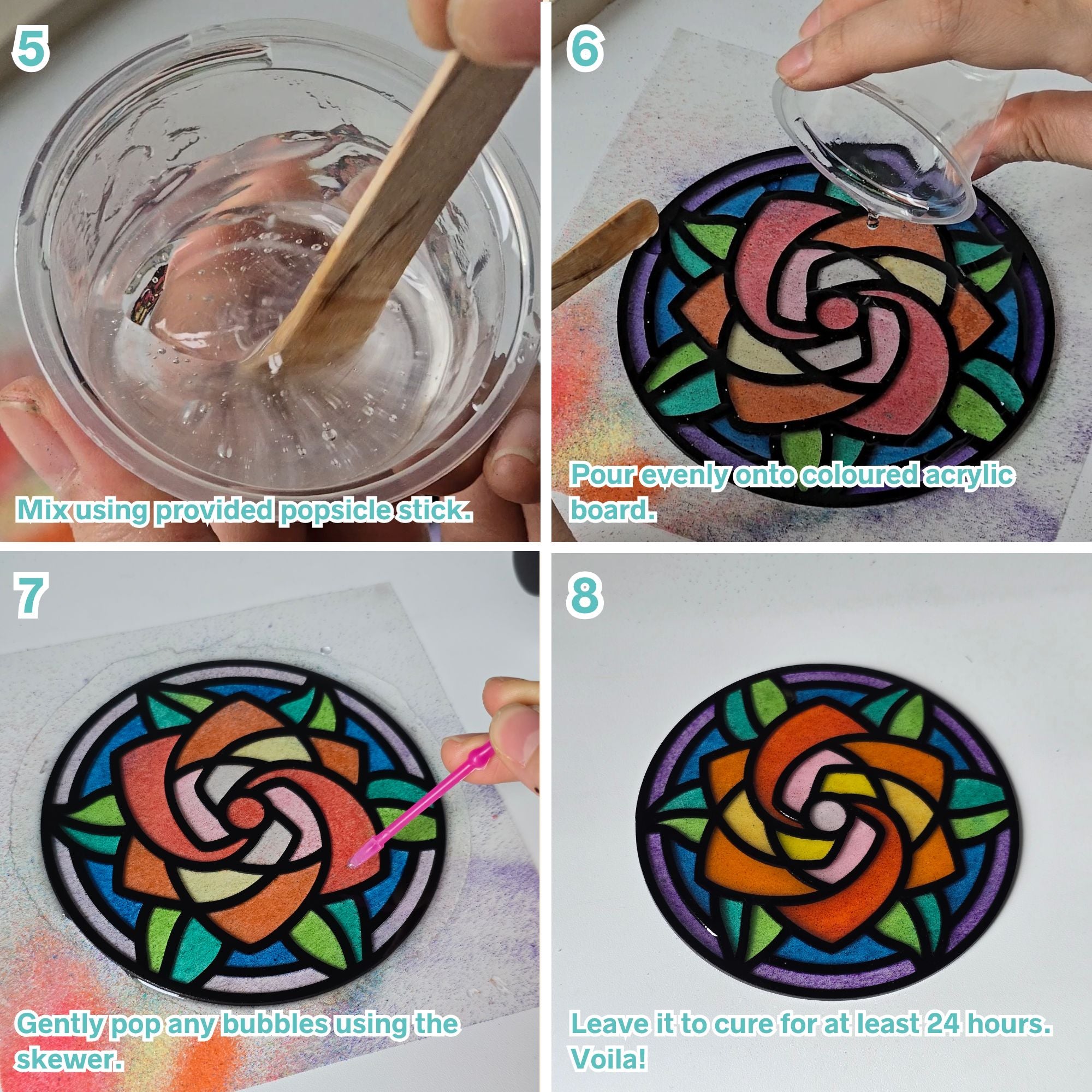 Artopus Sand Art Resin Coaster Kit – Floral Mandala