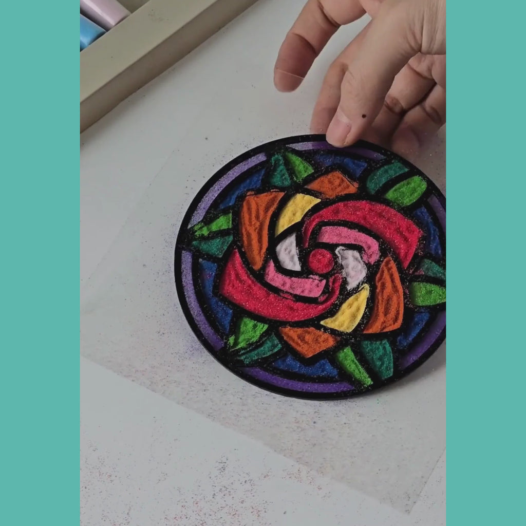 Artopus Sand Art Resin Coaster Kit – Floral Mandala